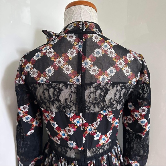 Sandro Paris Retox Silk Blend Daisy Print Dress sz 2 Medium - Picture 8 of 14